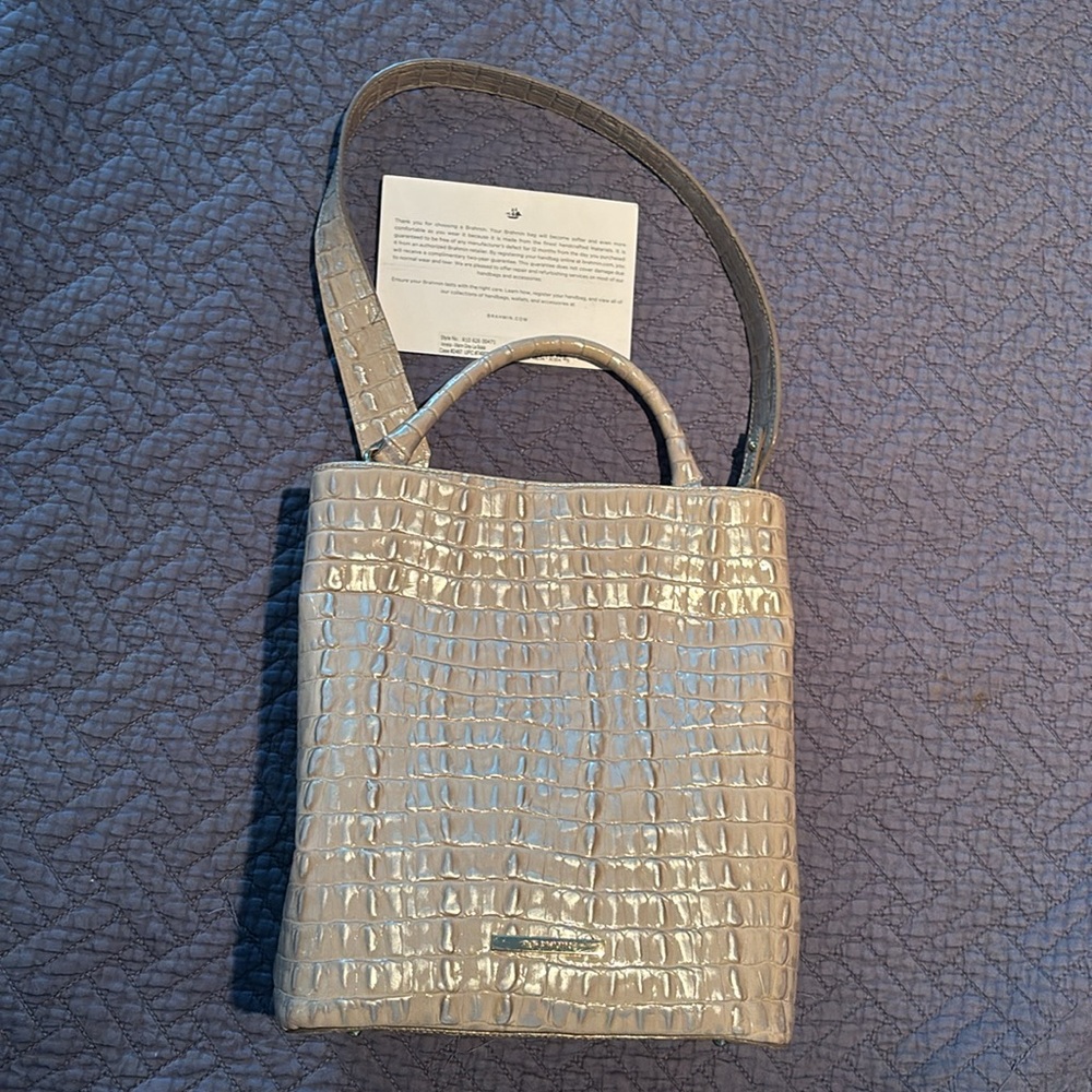 Brahmin Croc-Embossed Cream Tote - Picture 4 of 4